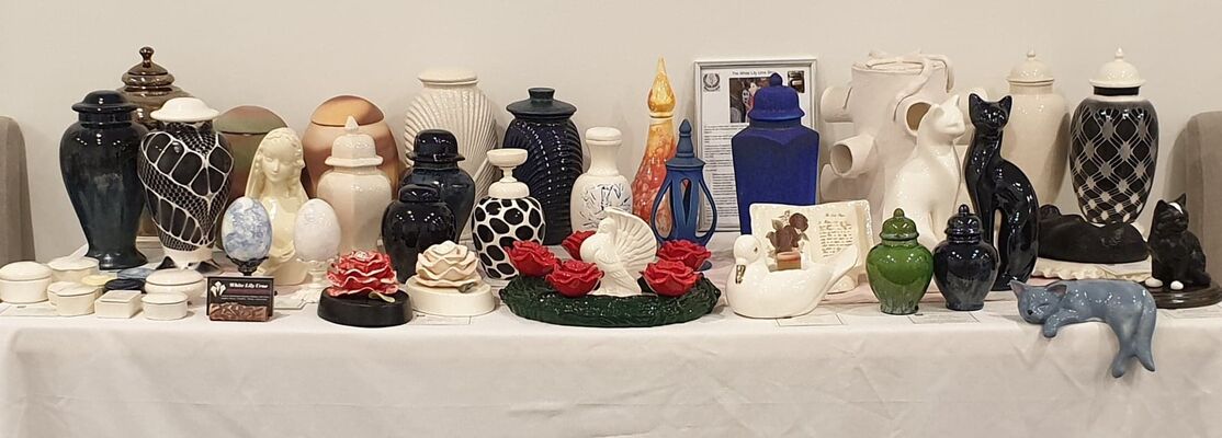 Unique Handmade Australian ceramics for cremations and funerals with Urns for Pets and Adult and Child cremation urns and Ceramics for Funerals Cemetery and Death of loved one